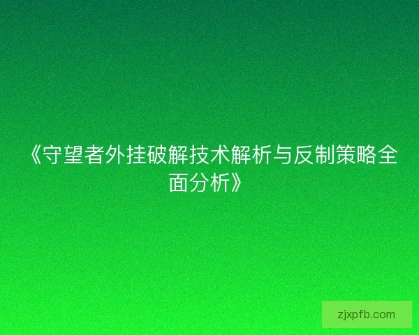 《守望者外挂破解技术解析与反制策略全面分析》